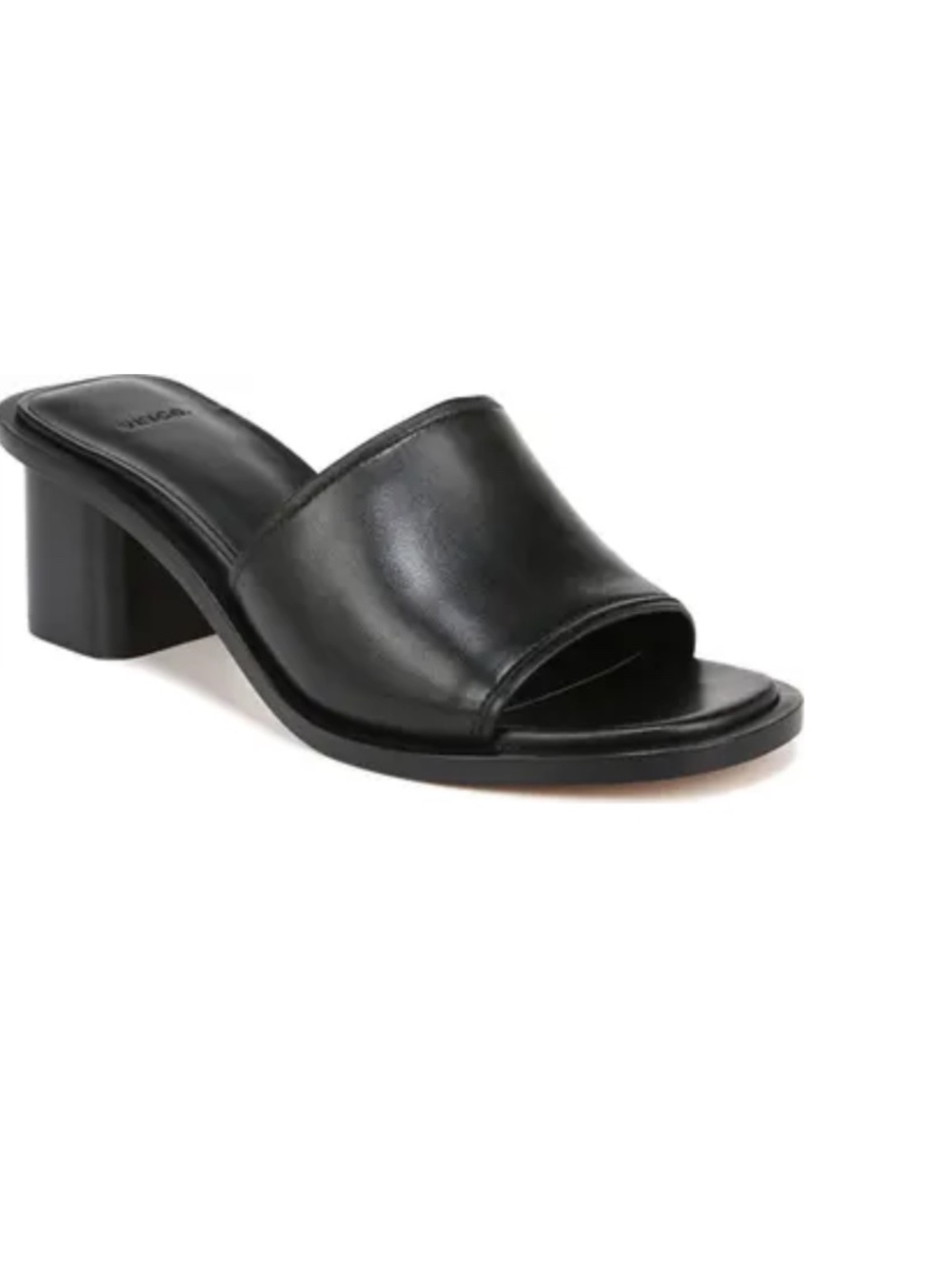 Vince Donna Heeled Black Leather Sandals, Block Heel, Minimalist Women’s 10 / 41